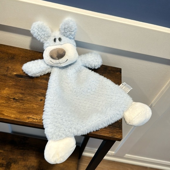 Demdaco Lovey Plush Puppy Dog Rattle Security Blanket Nat & Jules 2019 Soft Eyes - Picture 1 of 6